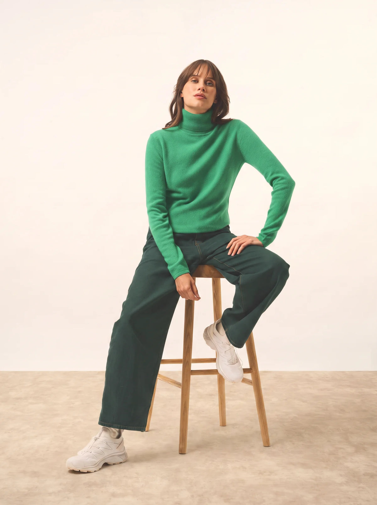AVA Pull Col Roulé Menthe