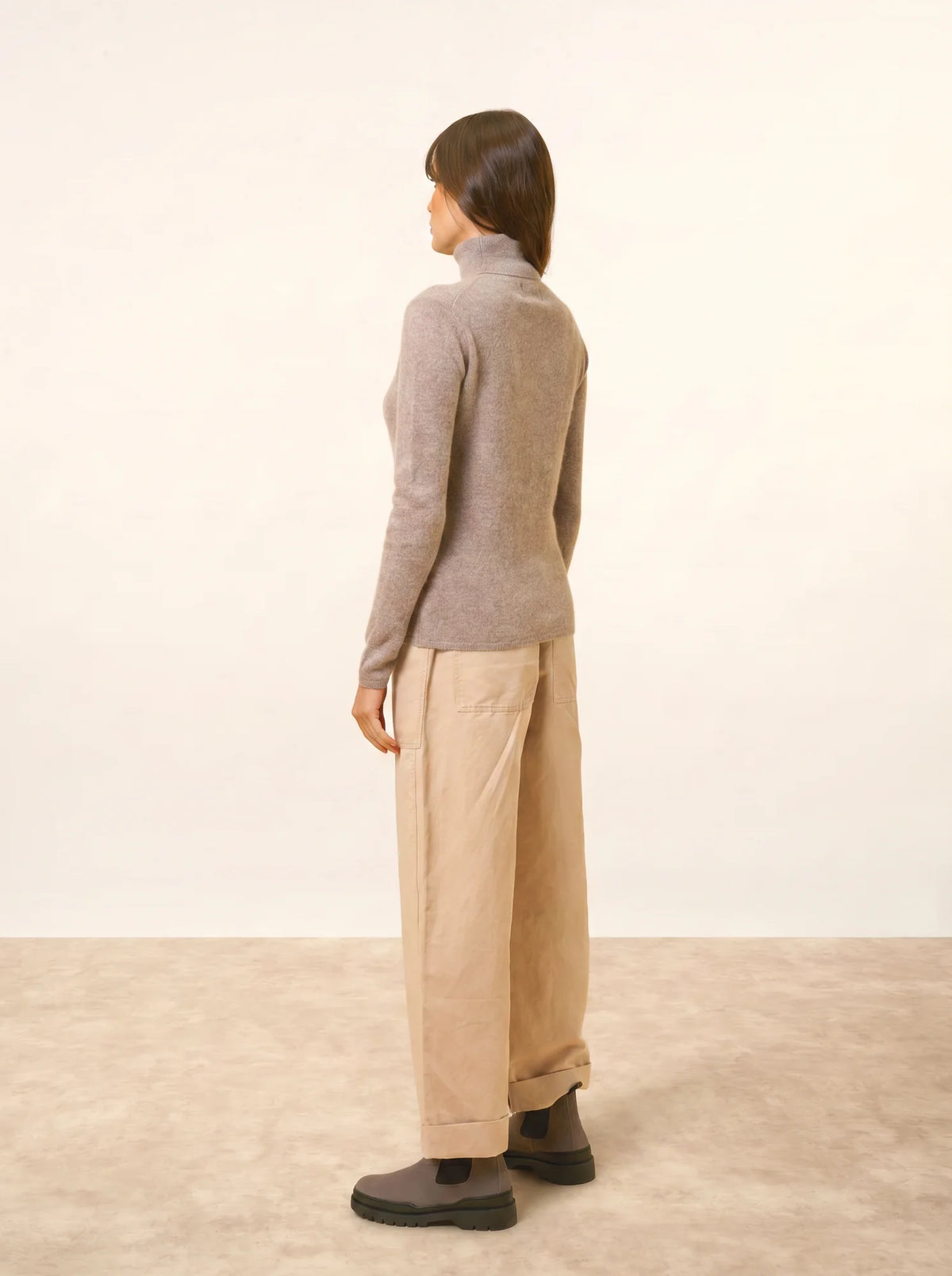 AVA Pull Col Roulé Caribou Chiné