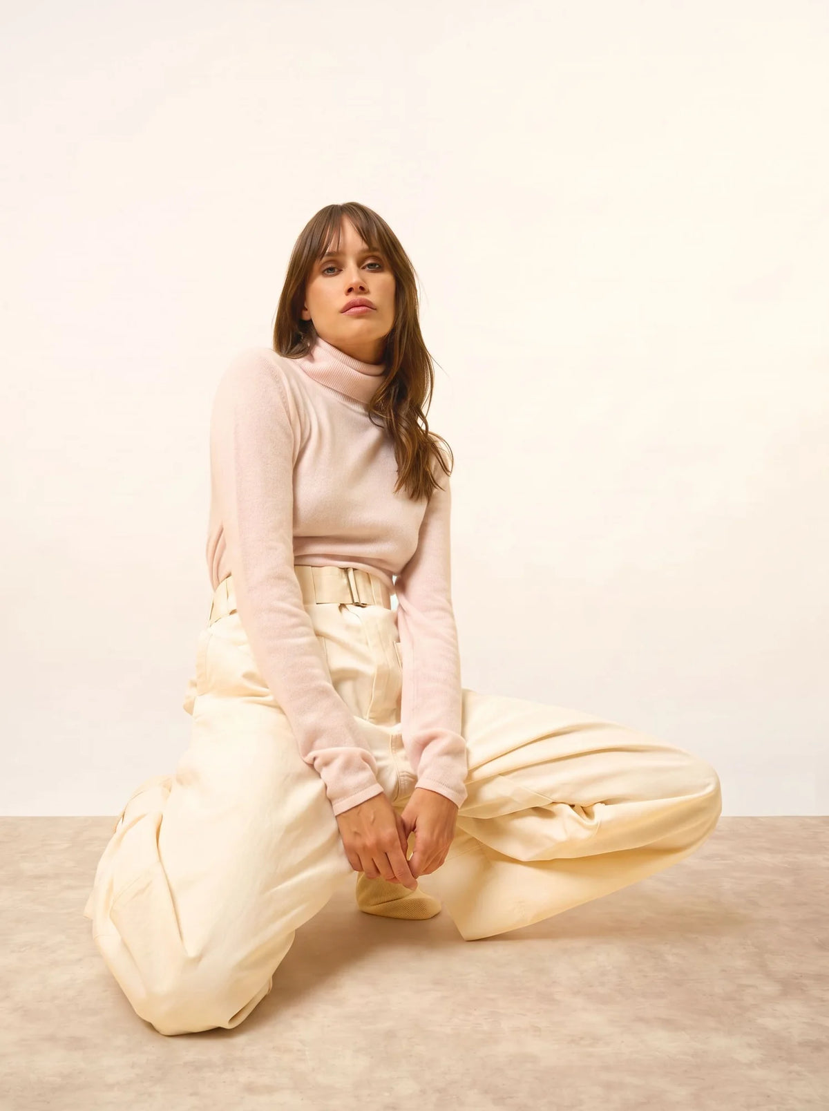 AVA Sweater Turtleneck Powder Pink