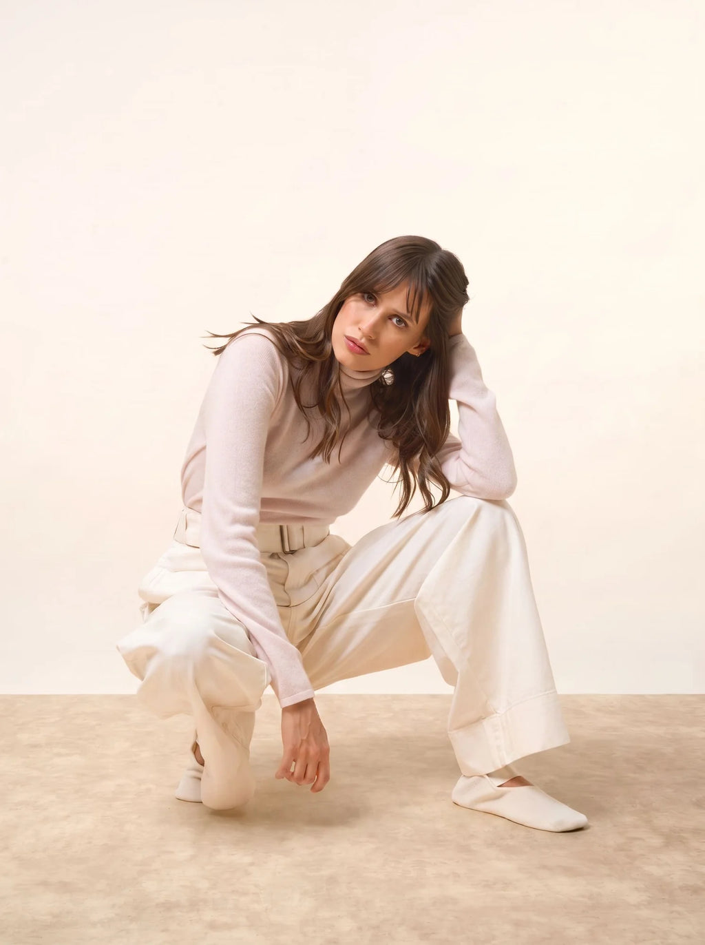 AVA Sweater Turtleneck Powder Pink