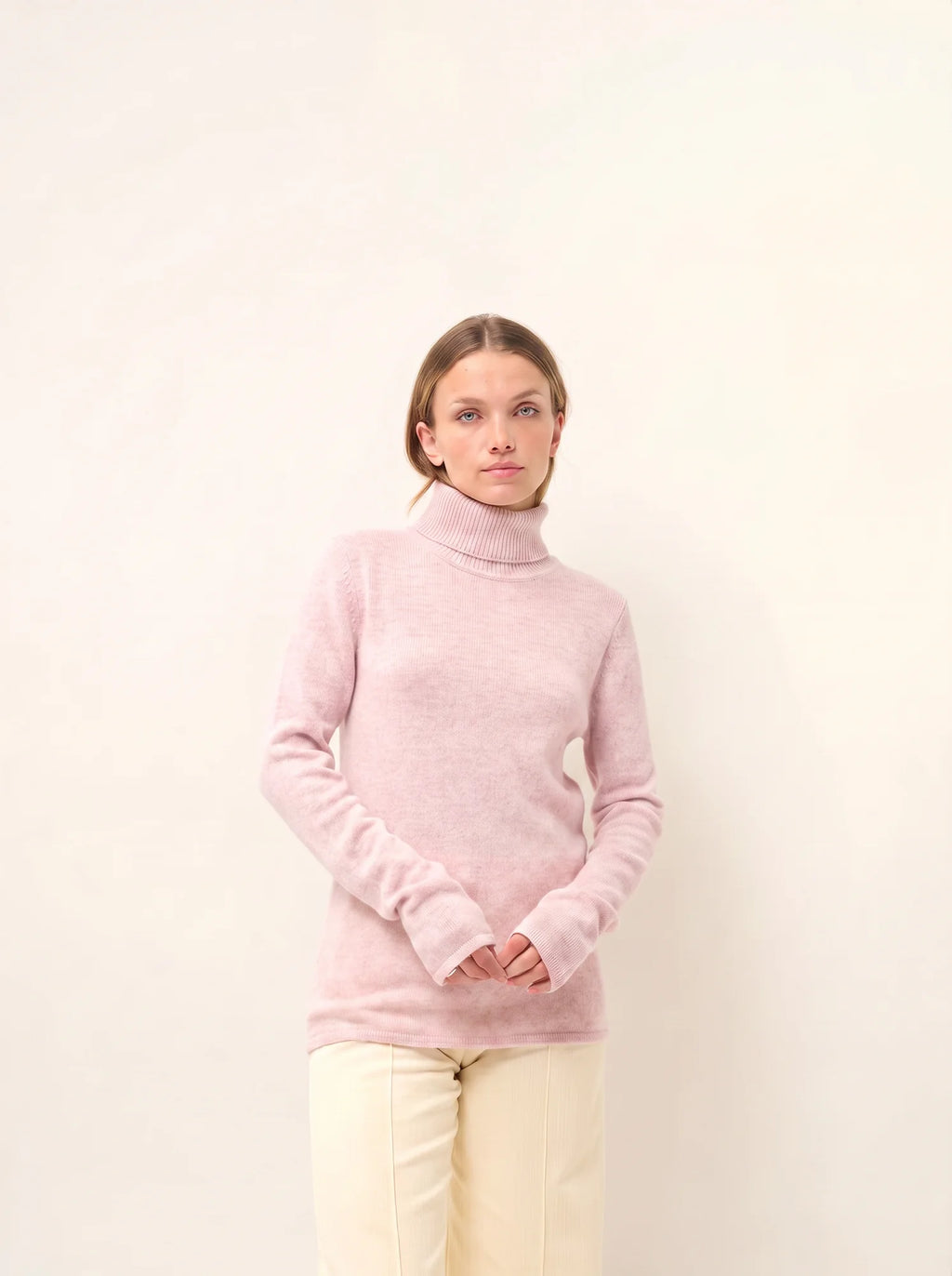 MATT Sweater Turtleneck 4 Ply Powder Pink