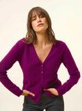 NORMA Strickjacke V-Ausschnitt Pflaumenblau