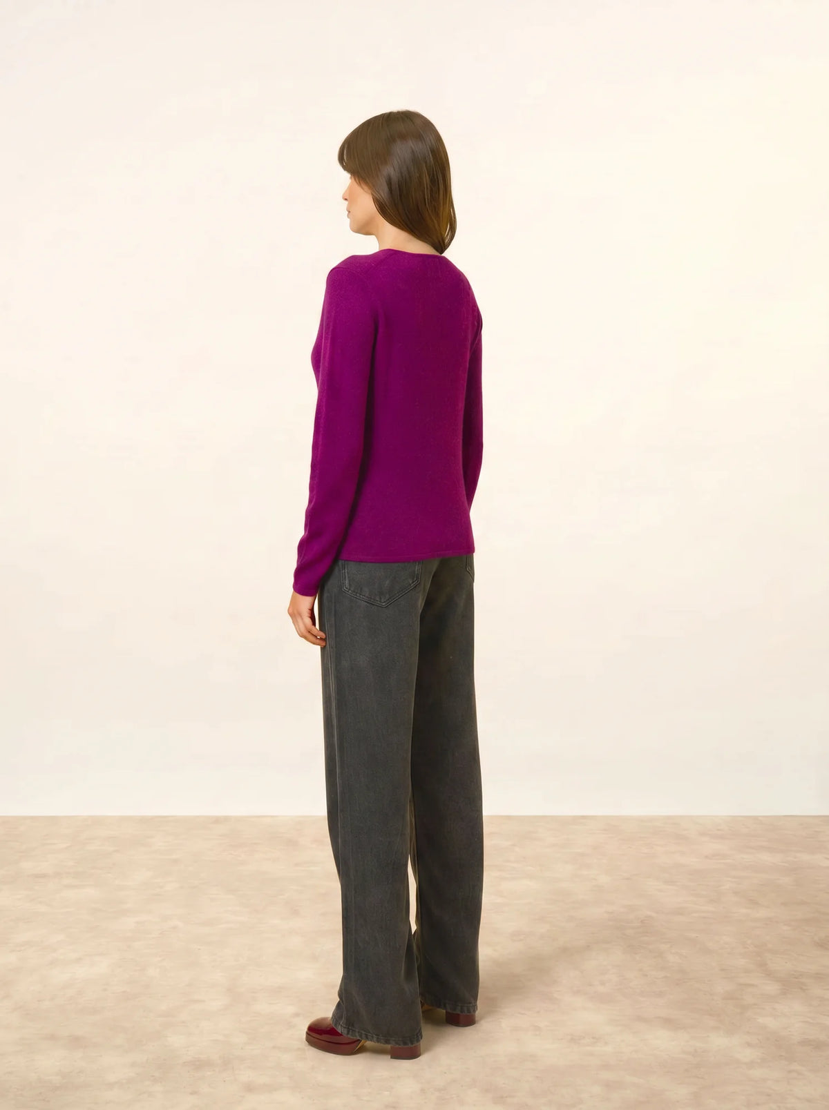 NORMA Strickjacke V-Ausschnitt Pflaumenblau