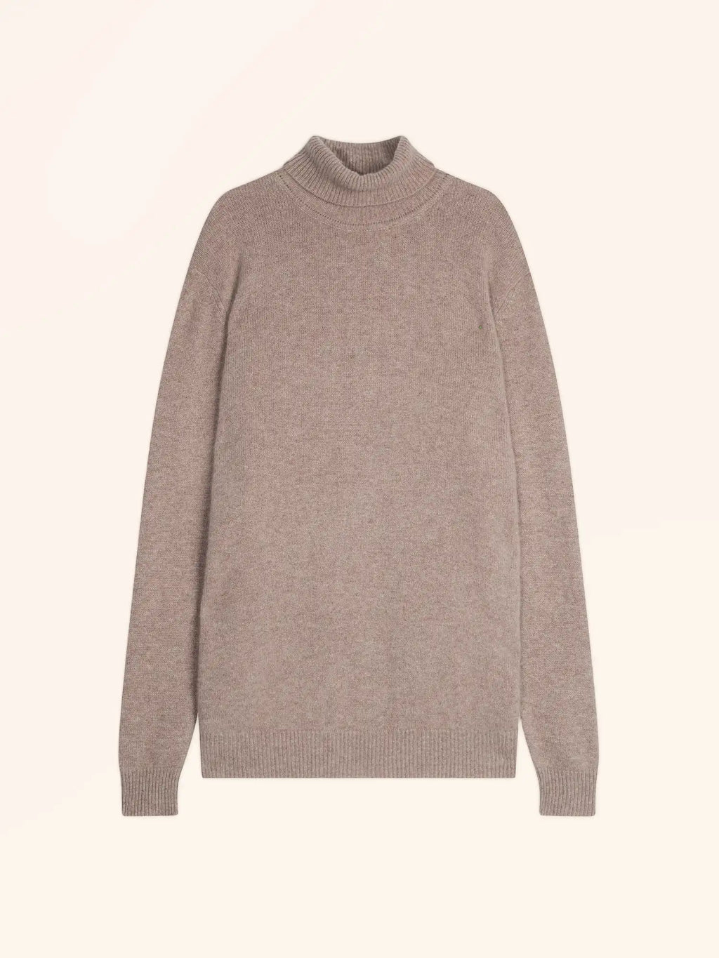 SACHA Pull Col Roulé 4 Fils Taupe Clair Chiné