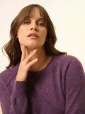 HELEN Pull Col Rond Violet Chiné