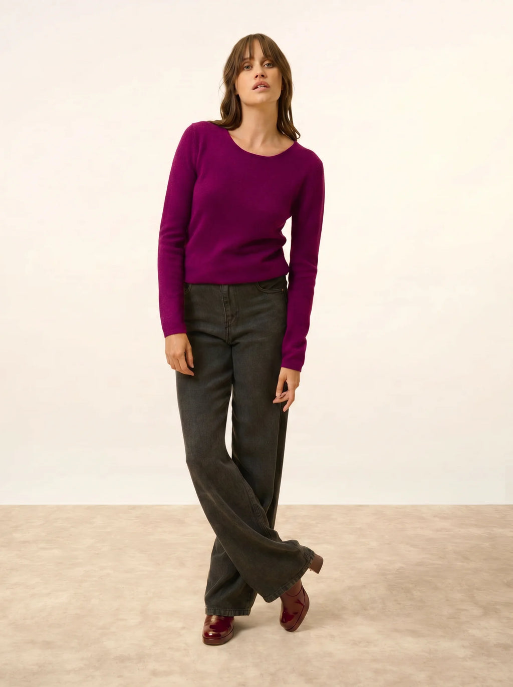 VIVIAN Sweater Crew Neck Plum