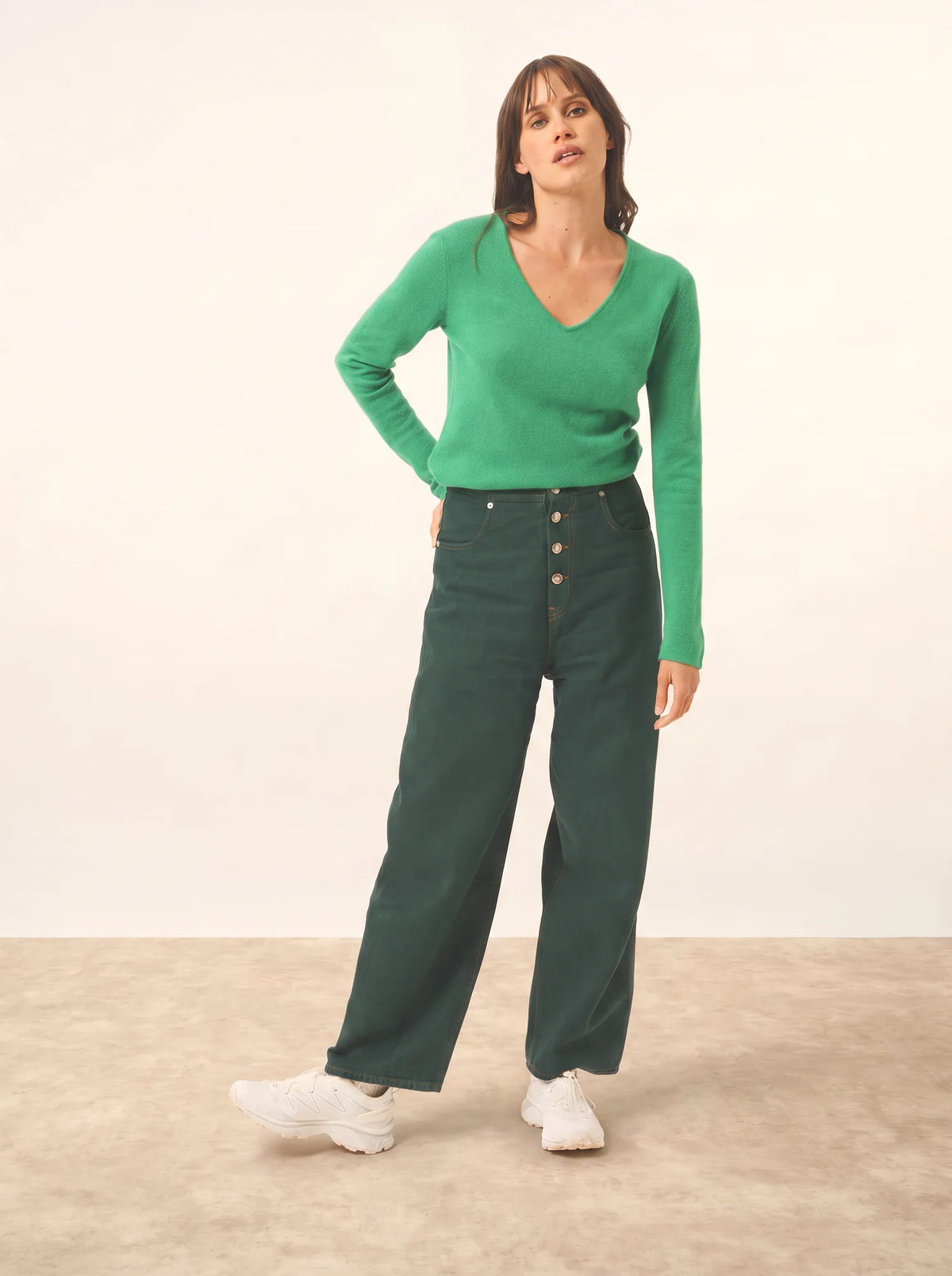JOAN Pull Col V Menthe