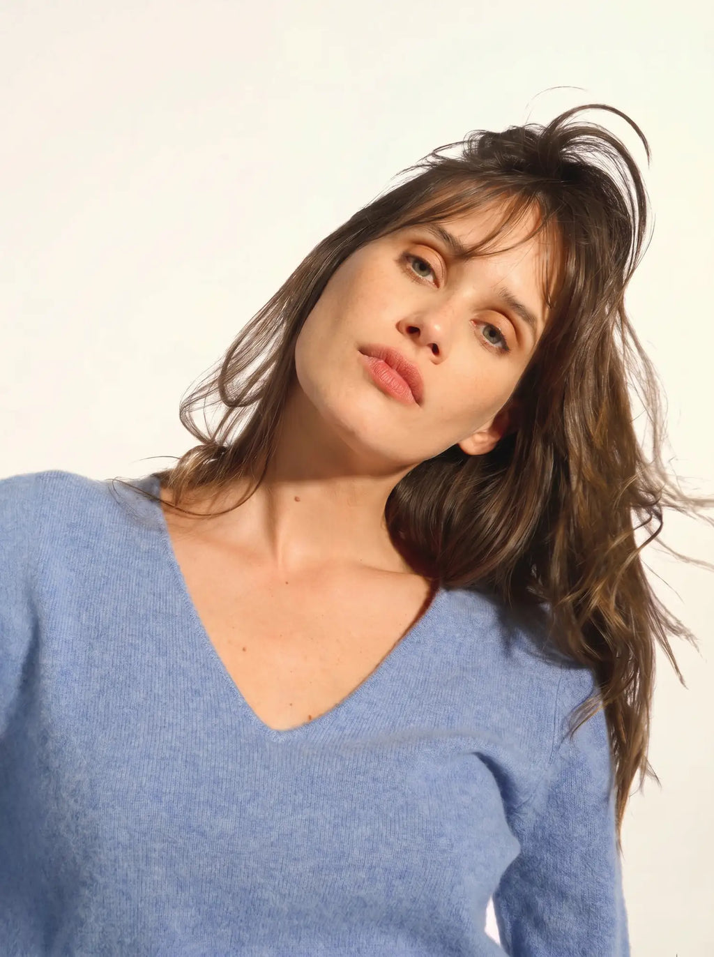 JOAN Sweater V-Neck Heather Sky
