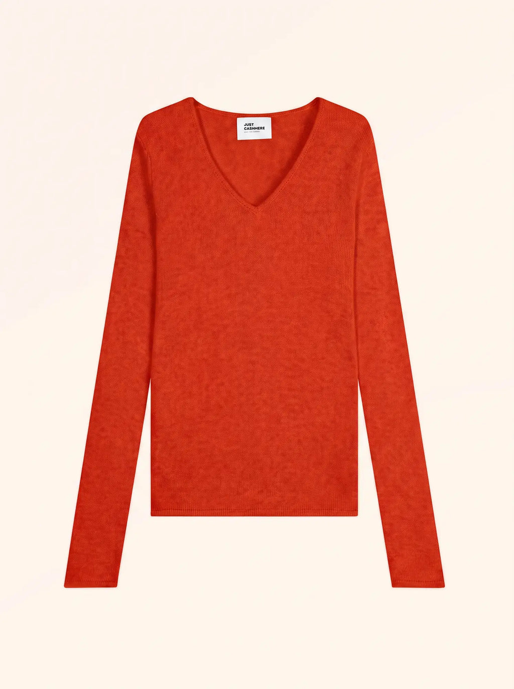 ABBY Pull Col V 4 Fils Tomate