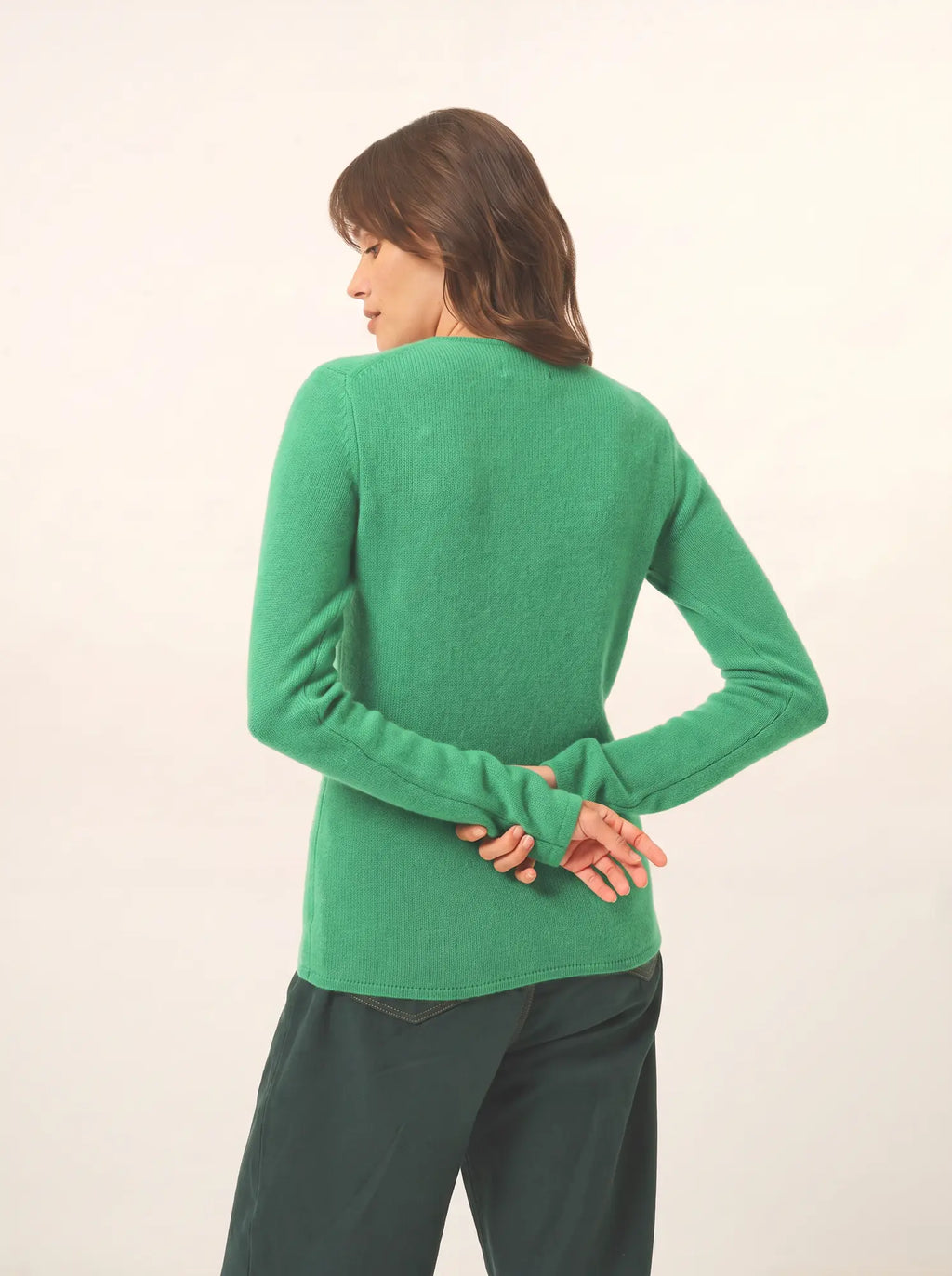 ABBY Pull Col V 4 Fils Menthe