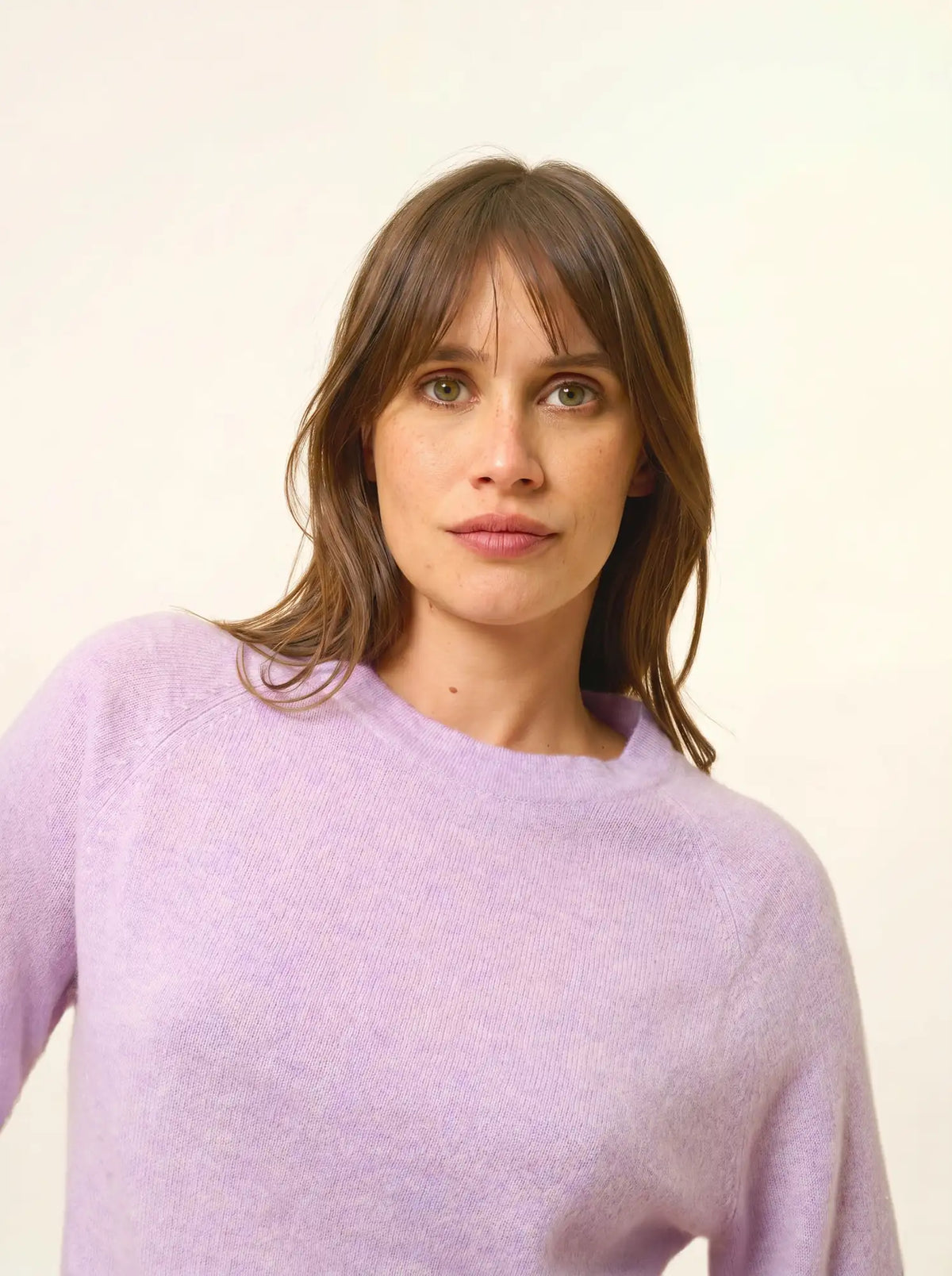 JANE Pull Col Rond Mauve Chiné