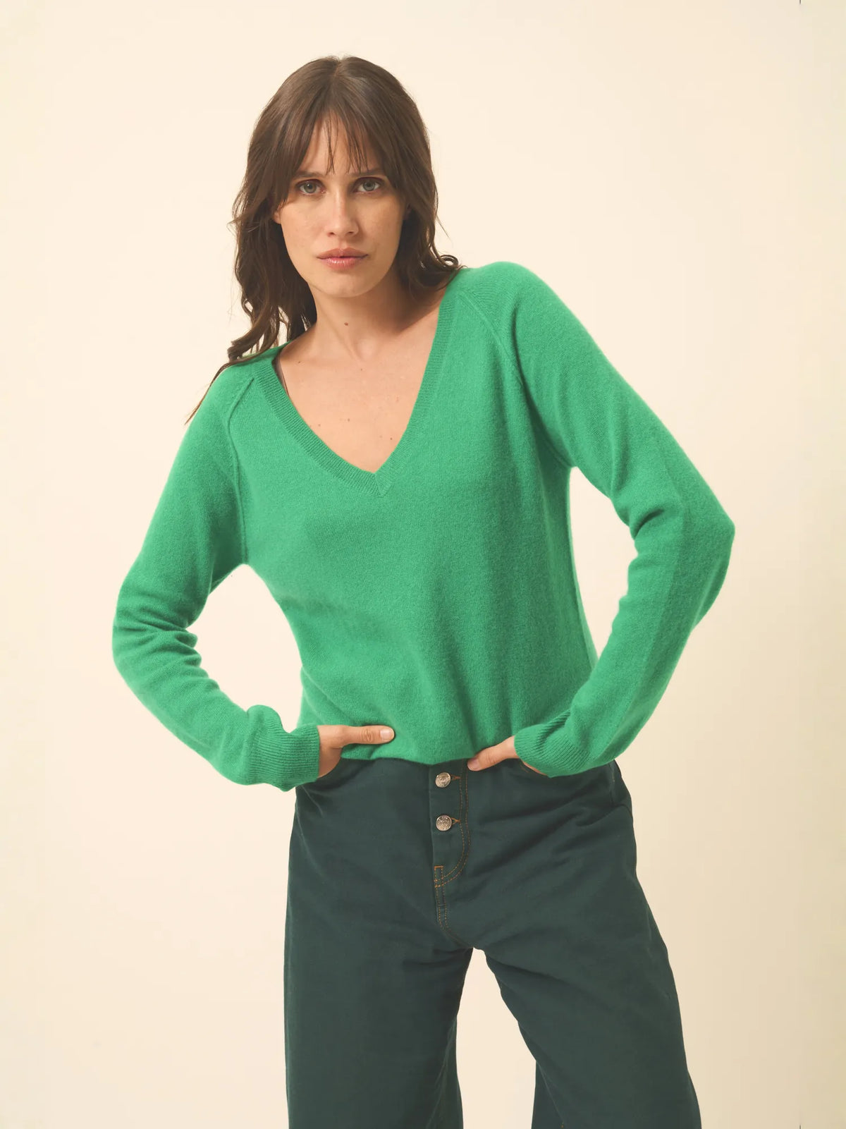 PHOEBE Pullover V-Ausschnitt Minzgrün