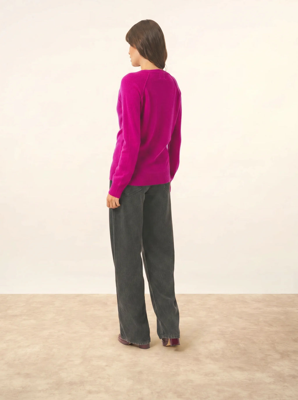 PHOEBE Pullover V-Ausschnitt Magenta