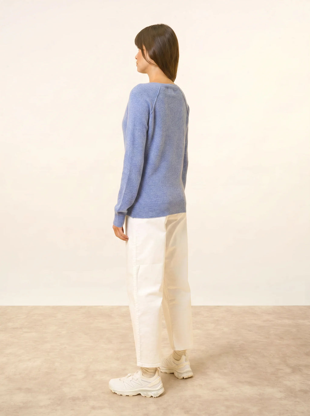 PHOEBE Pull Col V Ciel Chiné