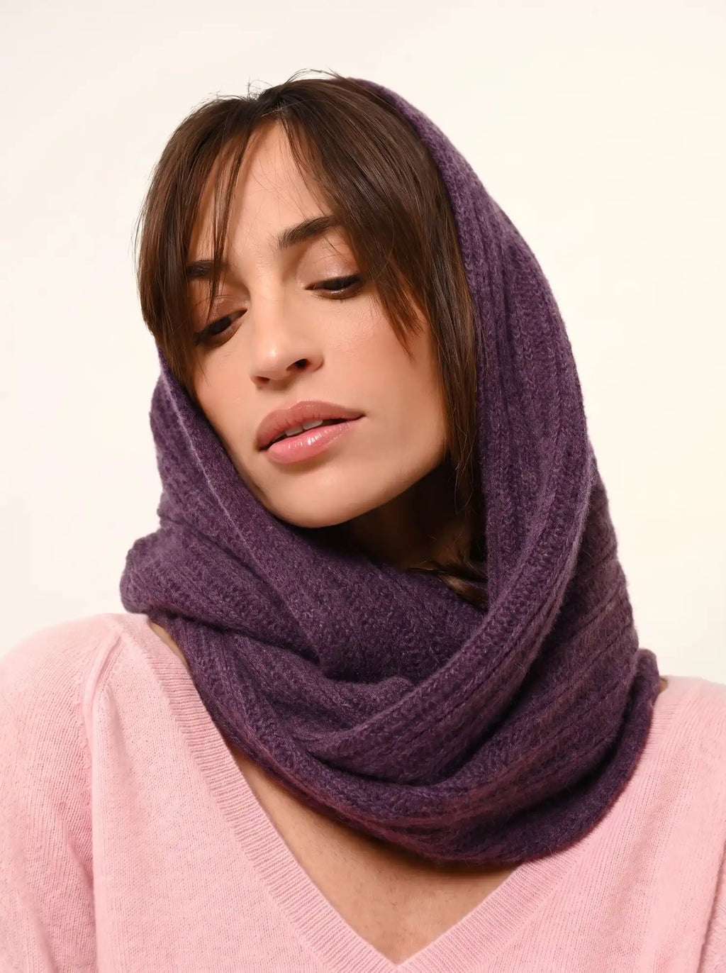 HUTTON Tour de Cou 4 Fils Violet Chiné