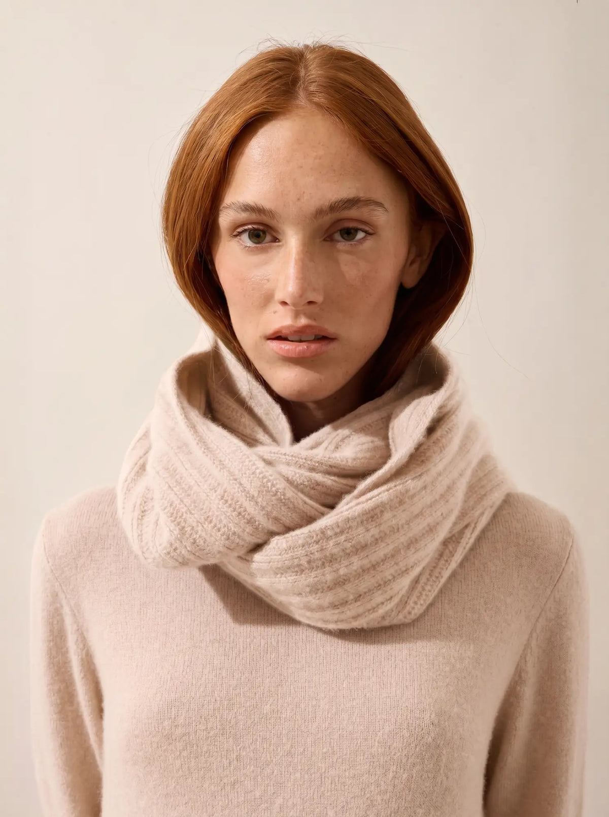 HUTTON Tour de Cou 4 Fils Beige Chiné