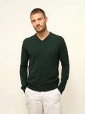 TOM Pullover V-Ausschnitt Zypressengrün