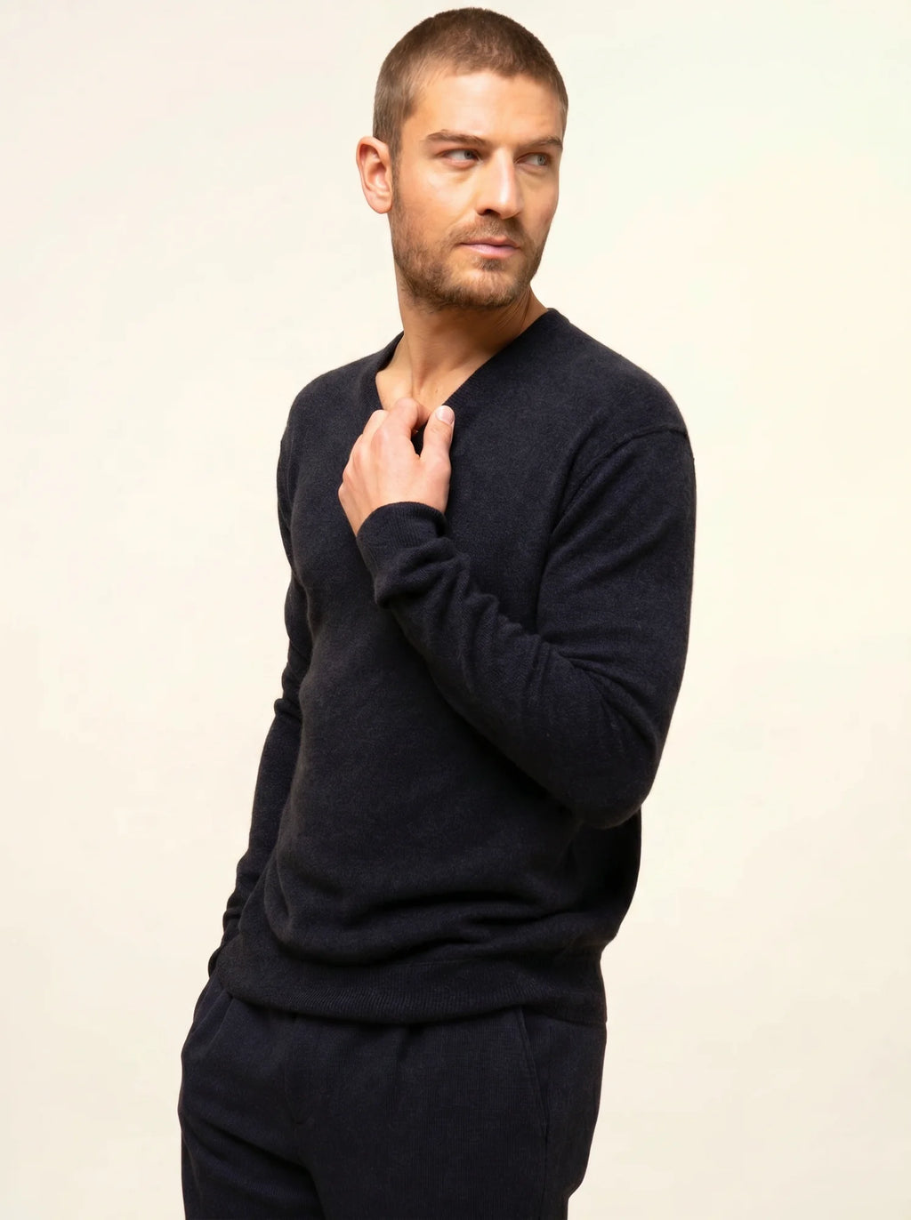 TOM Pullover V-Ausschnitt Kaviar