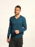 TOM Pullover V-Ausschnitt Petrolgrün