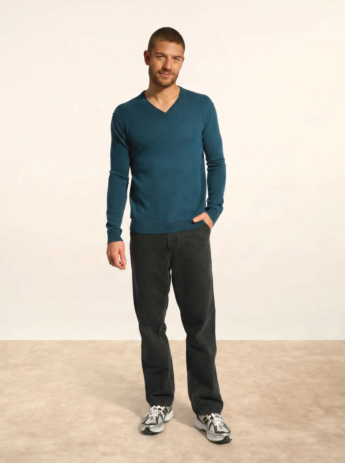 TOM Pullover V-Ausschnitt Petrolgrün