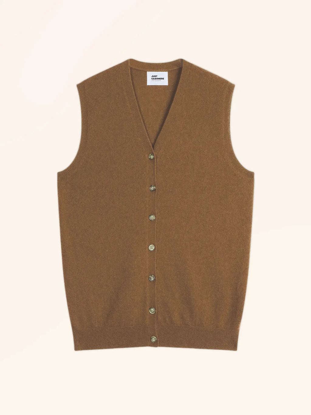 LANA Cardigan Col V sans Manches Noisette