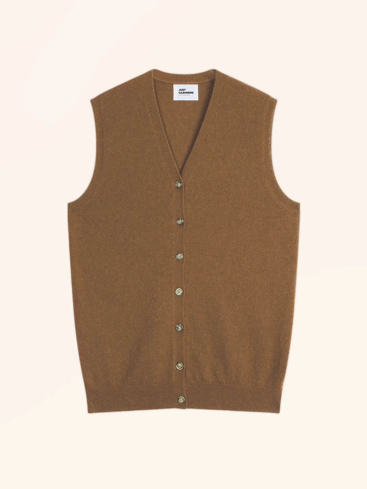 LANA Cardigan Col V sans Manches Noisette