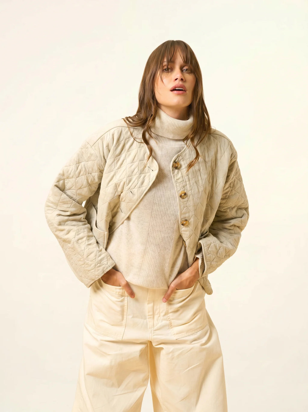 LILLY Sweater Turtleneck Heather Pearl Grey