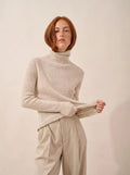 LANAIS Pull Col Roulé Gris Perle Chiné