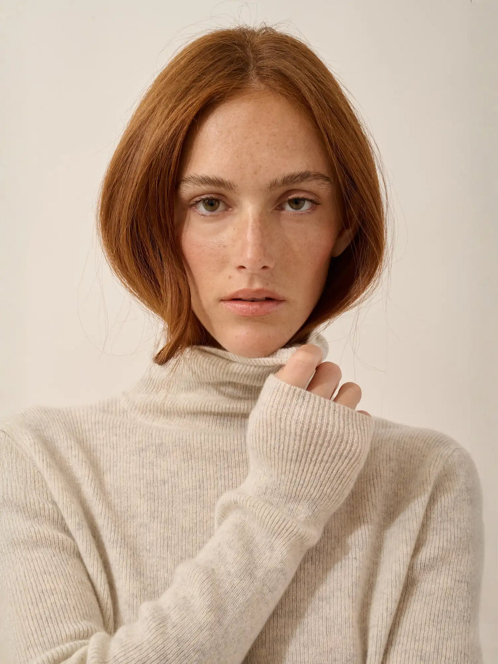 LANAIS Pull Col Roulé Gris Perle Chiné