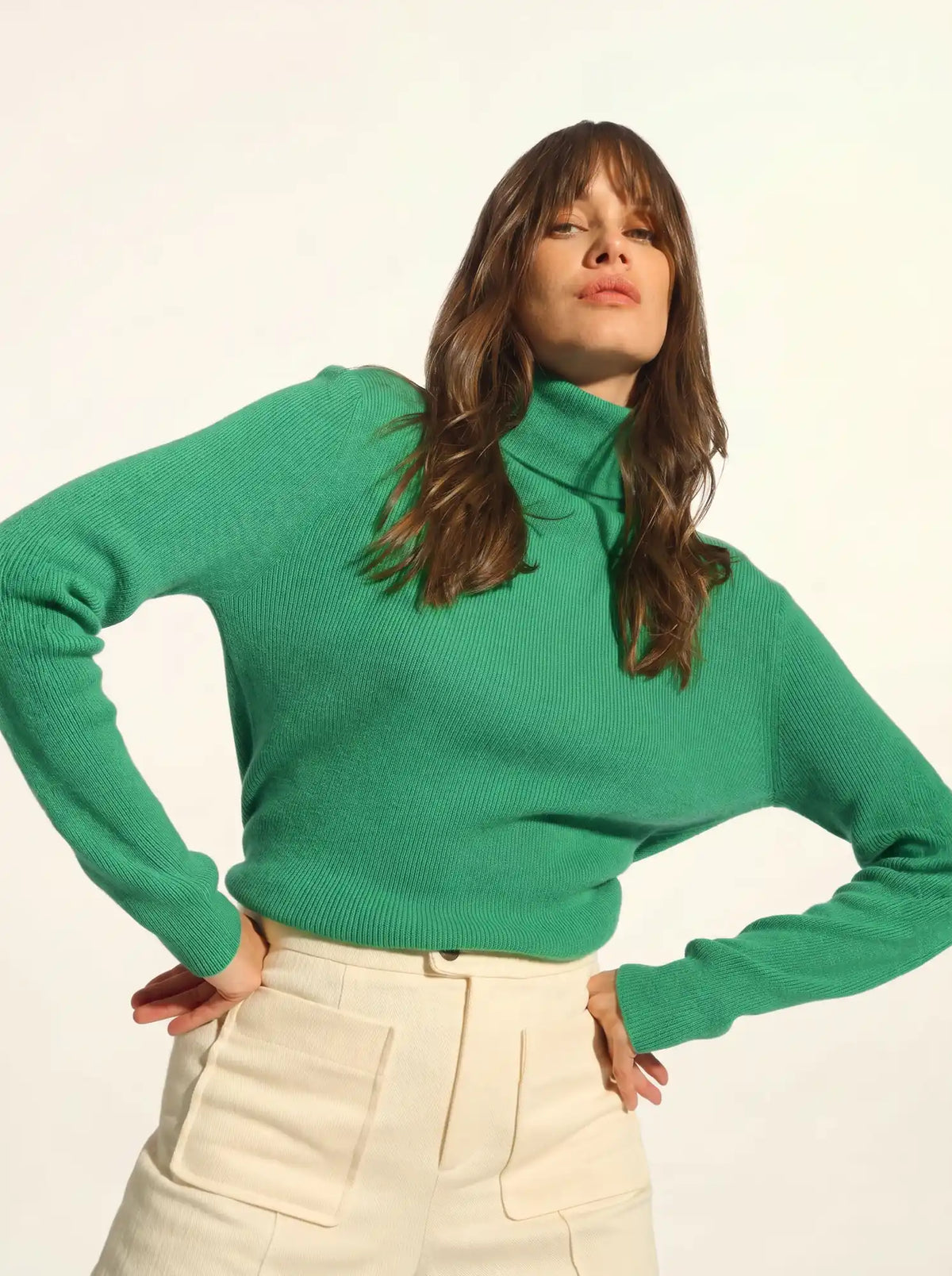 LANAIS Pull Col Roulé Menthe