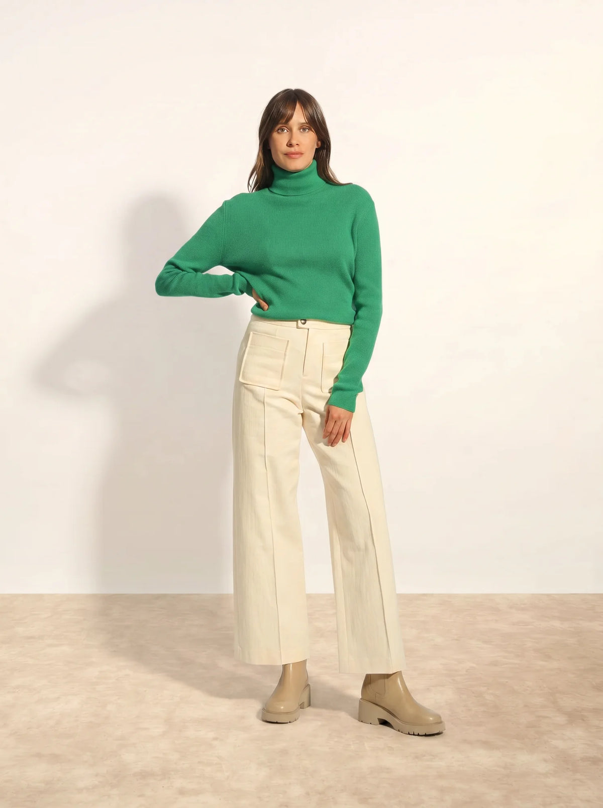 LANAIS Pull Col Roulé Menthe