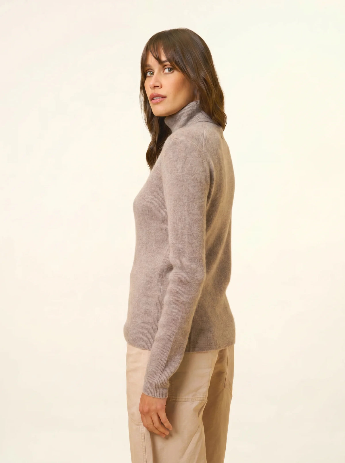 LANAIS Pull Col Roulé Caribou Chiné