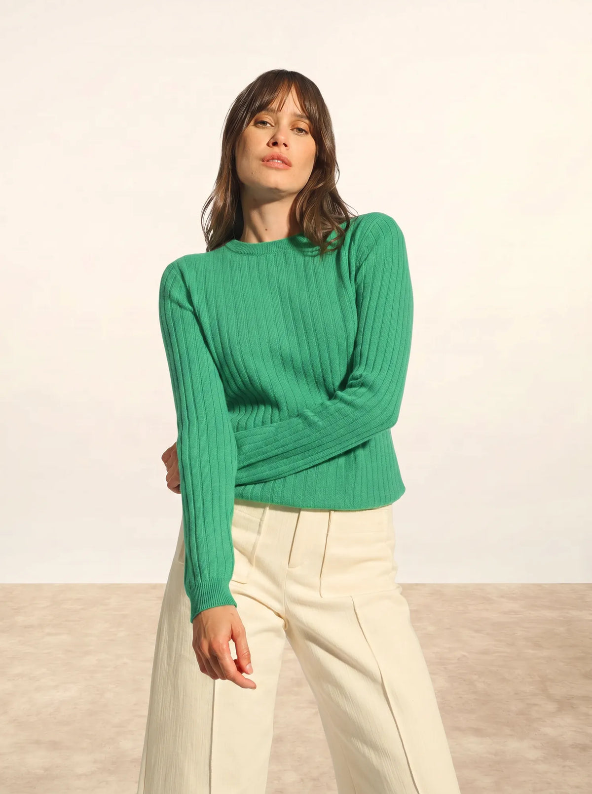 AVANA Pull Col Rond Menthe
