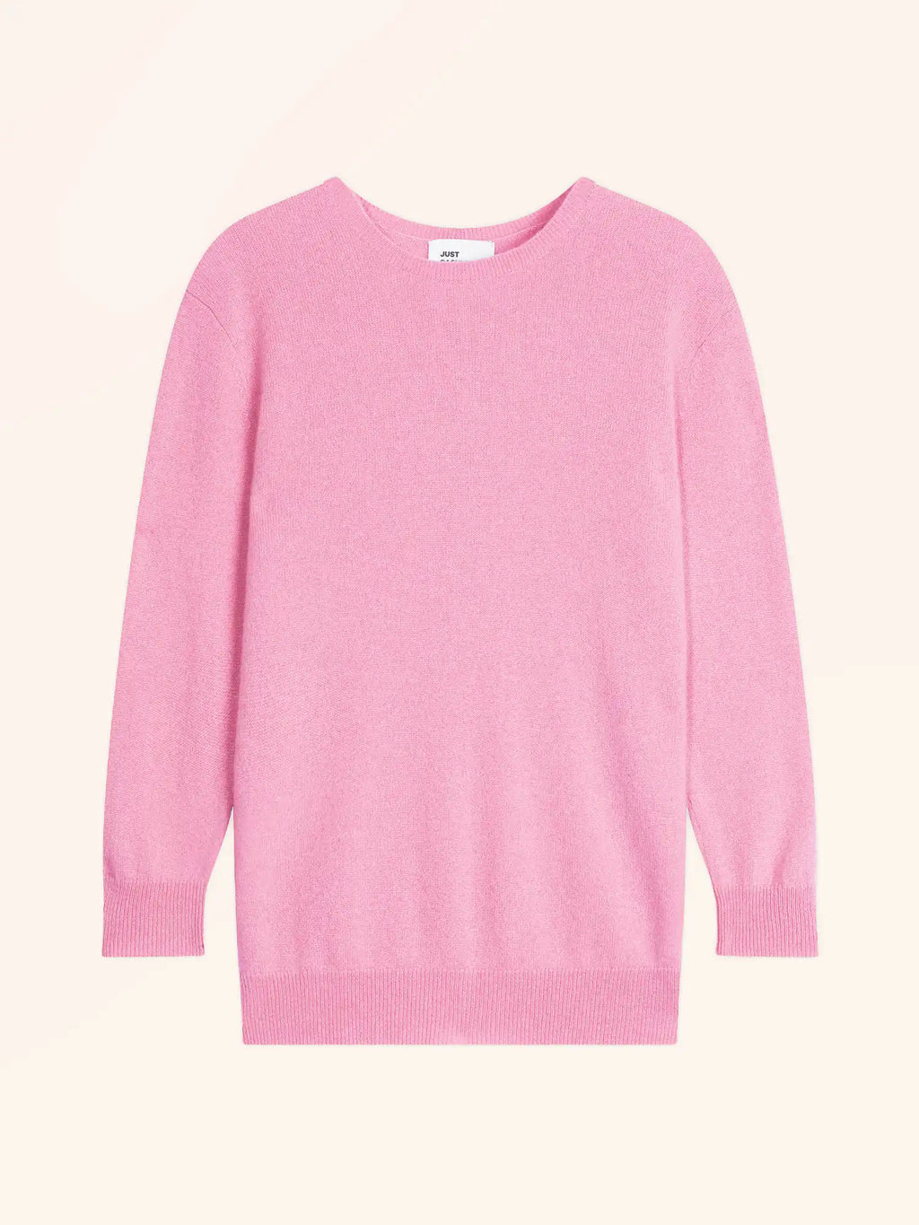 JANICE Pullover Rundhalsausschnitt hinten geknöpft Zuckerrosa