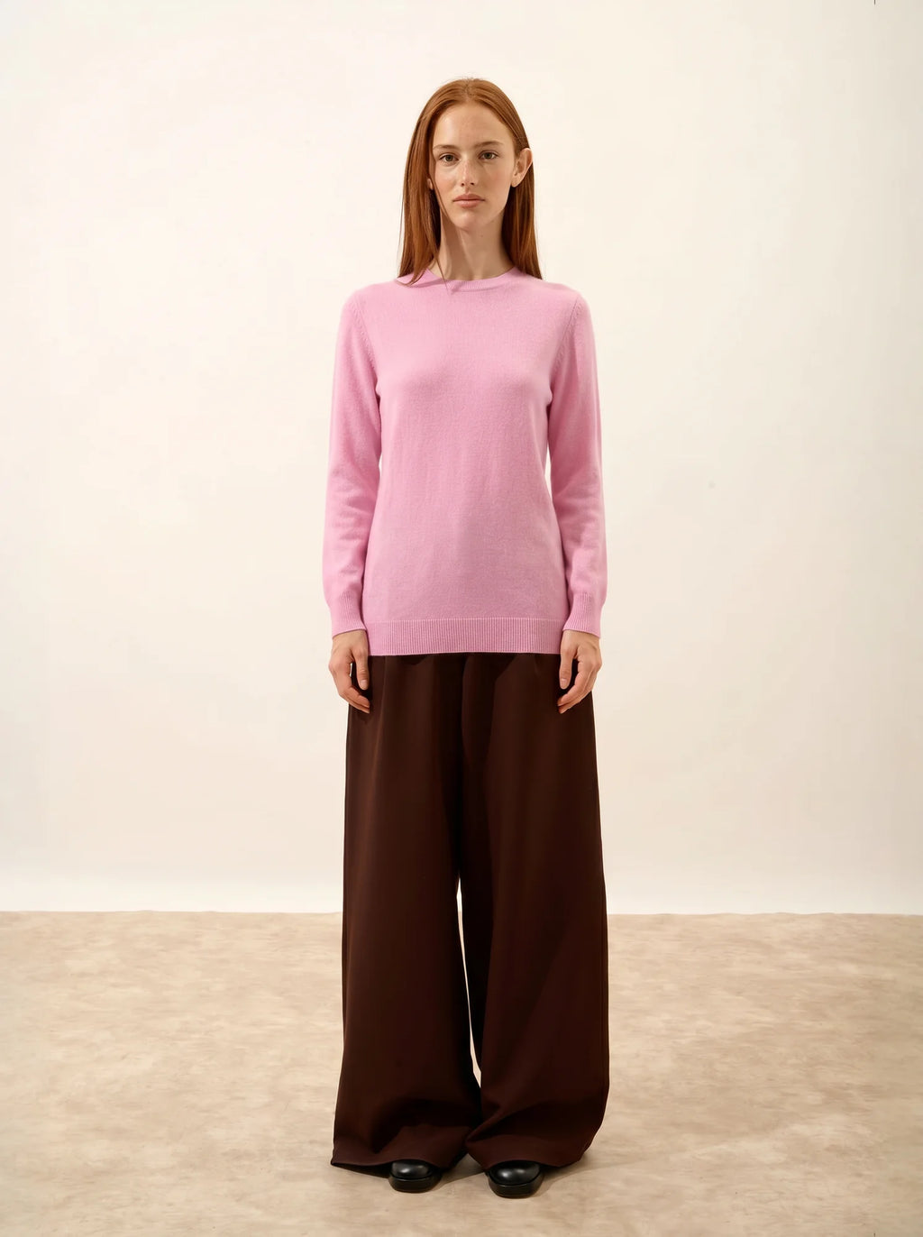 JANICE Pullover Rundhalsausschnitt hinten geknöpft Zuckerrosa