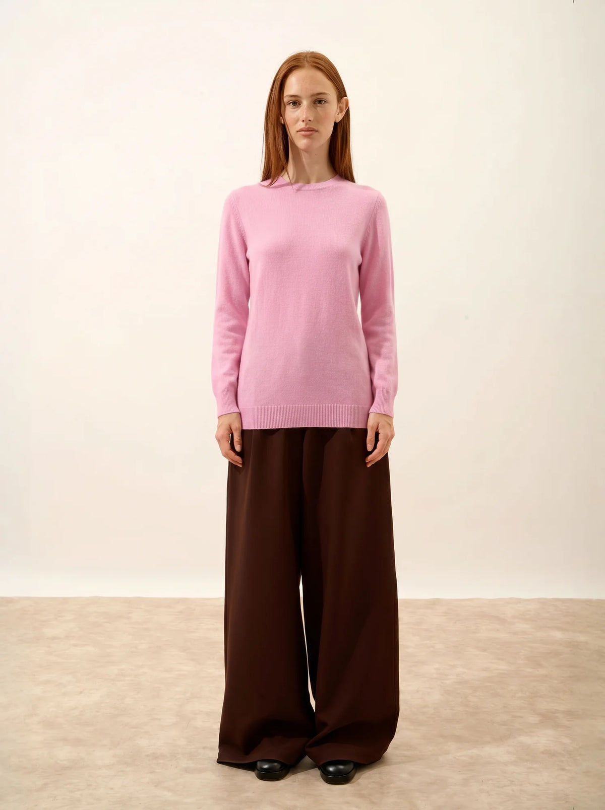 JANICE Pullover Rundhalsausschnitt hinten geknöpft Zuckerrosa