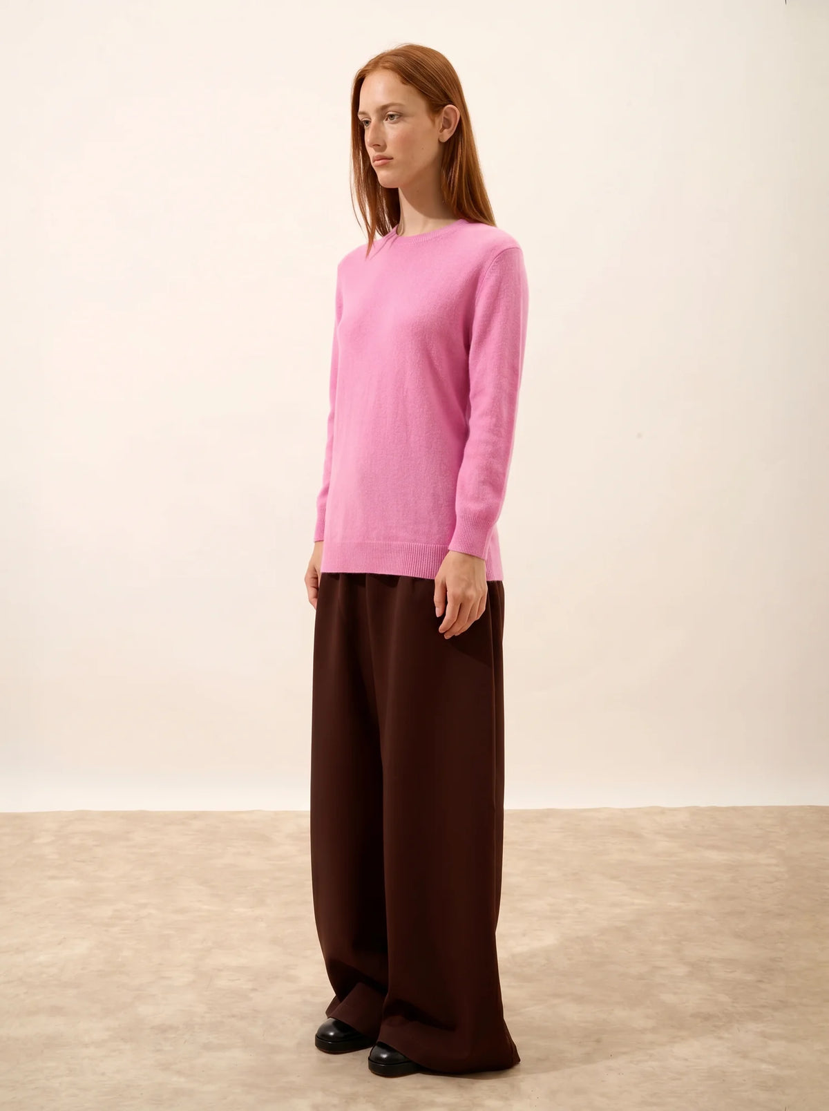 JANICE Pullover Rundhalsausschnitt hinten geknöpft Zuckerrosa