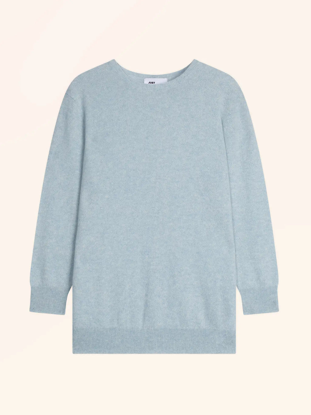 JANICE Pull Col Rond Boutonné Dos Bleu Clair Chiné