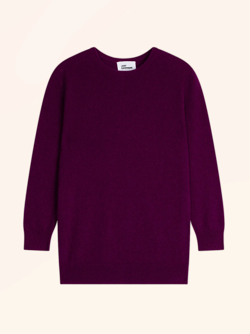JANICE Pullover Rundhalsausschnitt hinten geknöpft Pflaumenblau