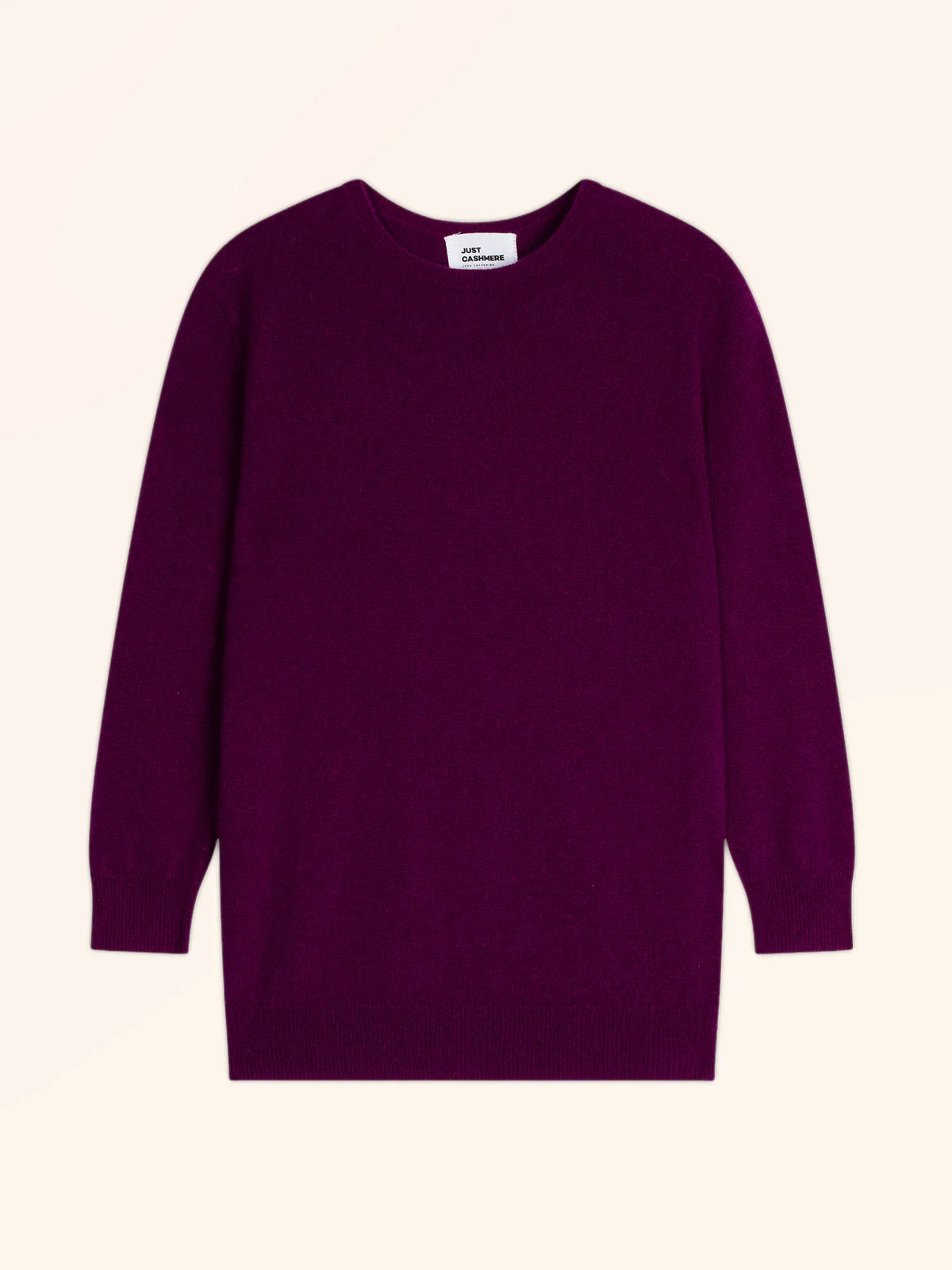 JANICE Pullover Rundhalsausschnitt hinten geknöpft Pflaumenblau
