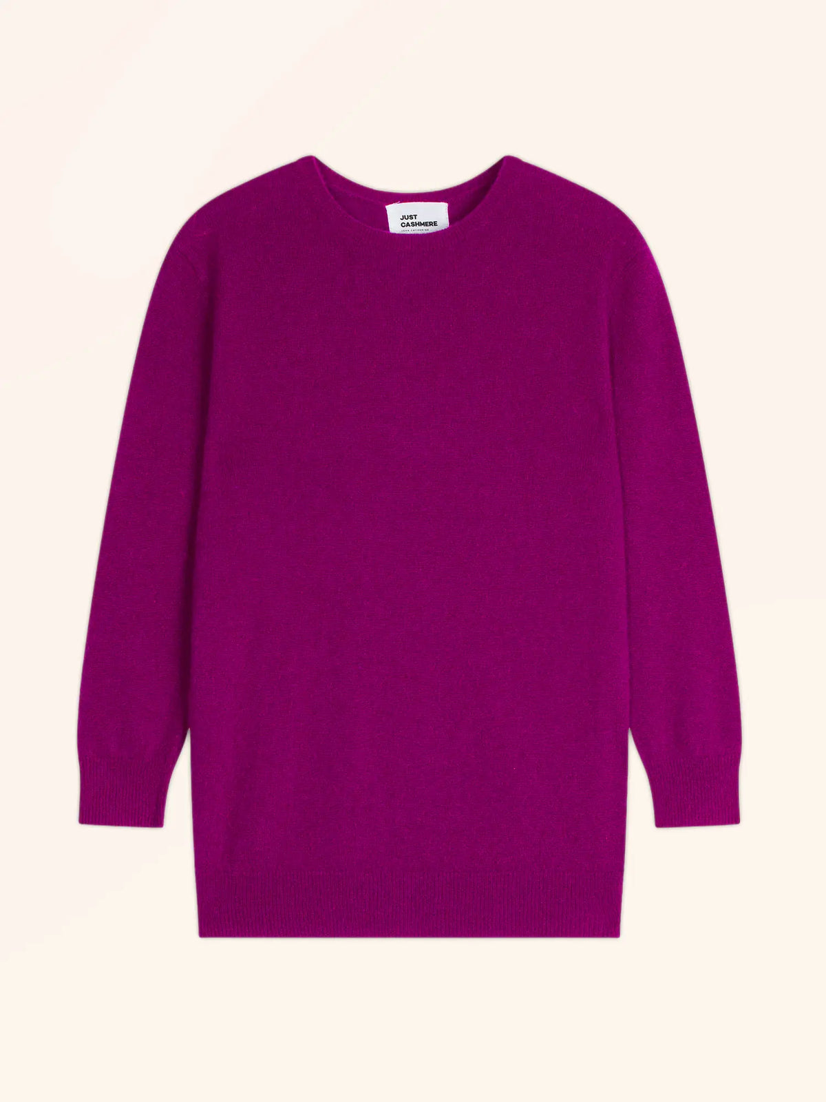 JANICE Sweater Crew Neck Buttoned Back Magenta