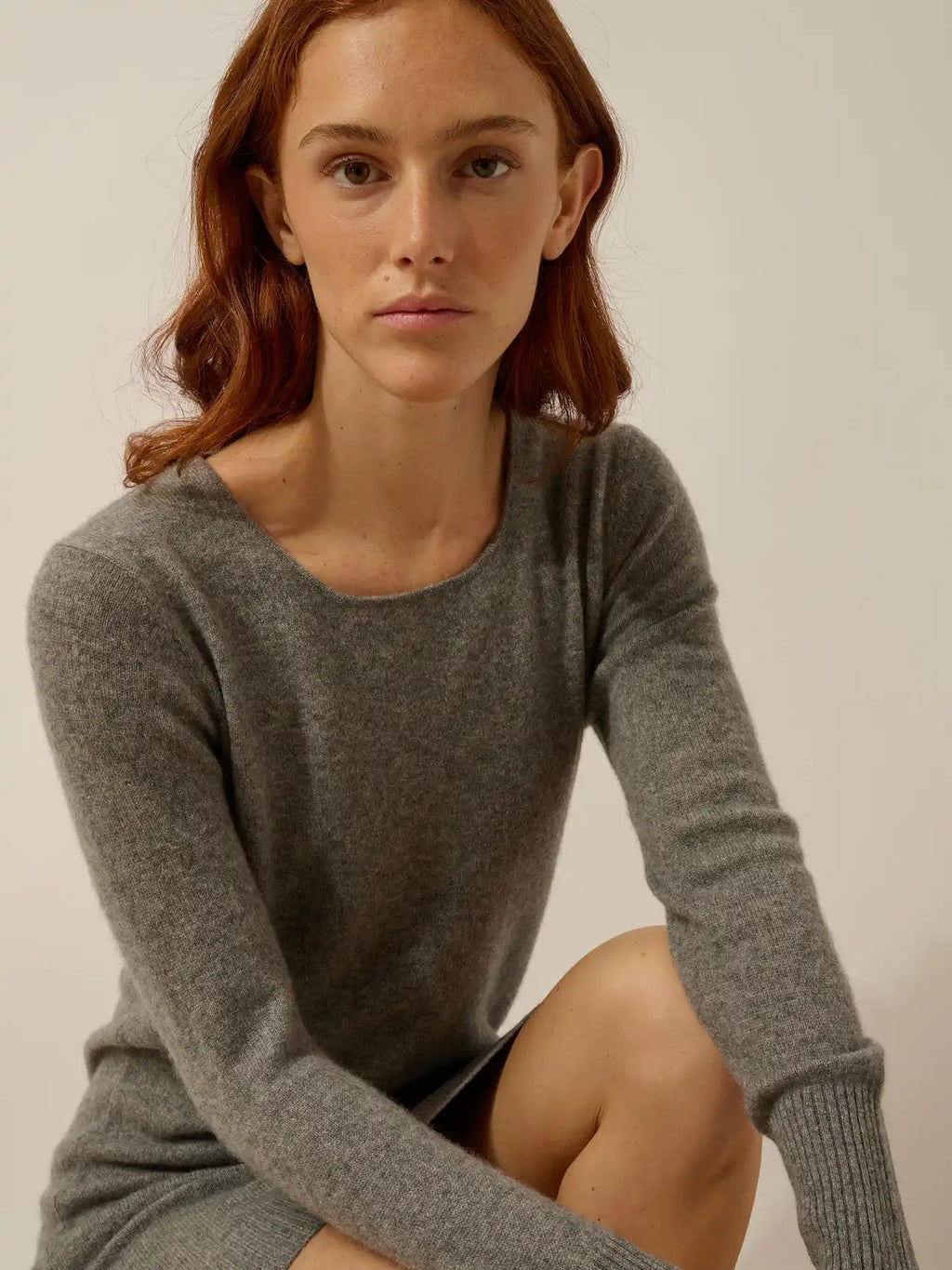 SUSAN Dress Crew Neck Heather Flannel