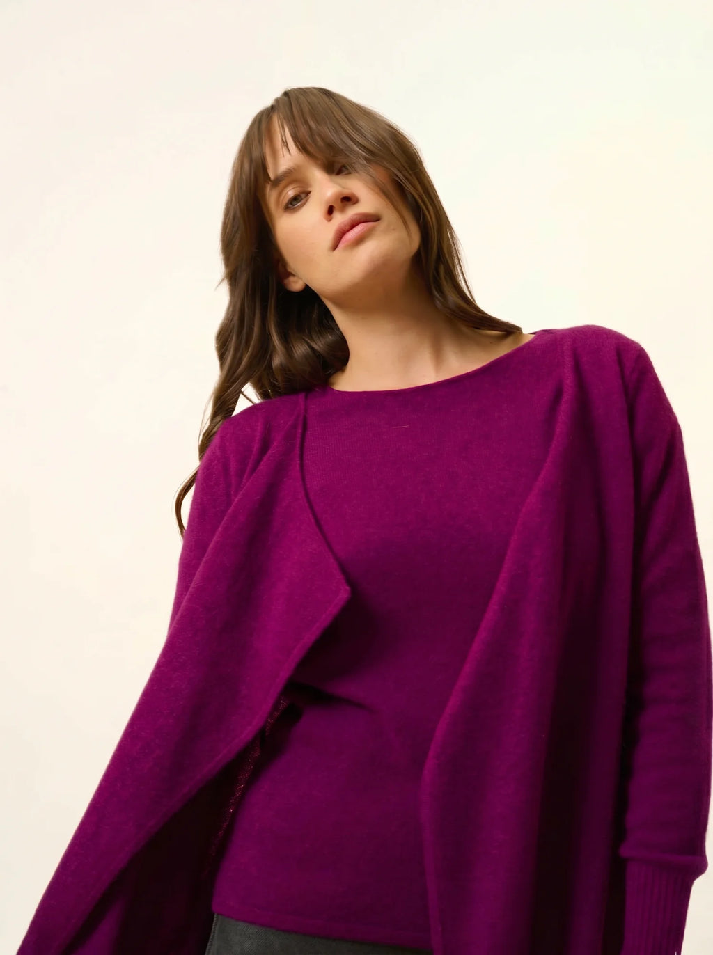 BROOKE Veste Longue Prune