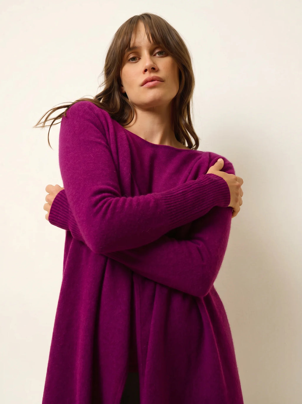 BROOKE Veste Longue Prune