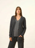 TOMMIE Cardigan Col V Noir Chiné