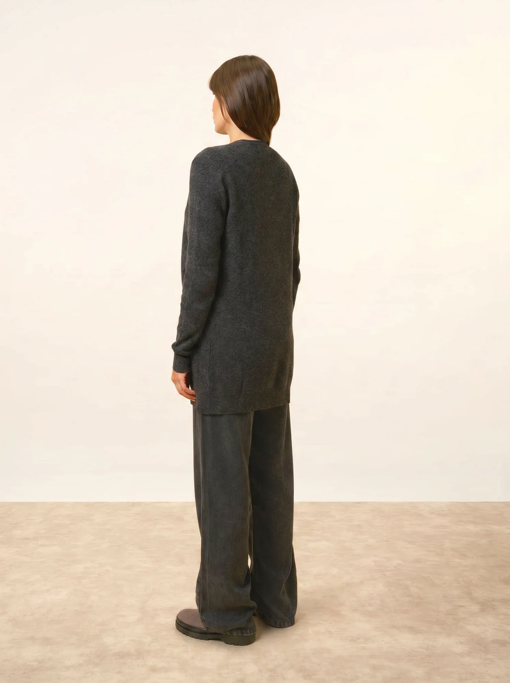 TOMMIE Cardigan Col V Noir Chiné