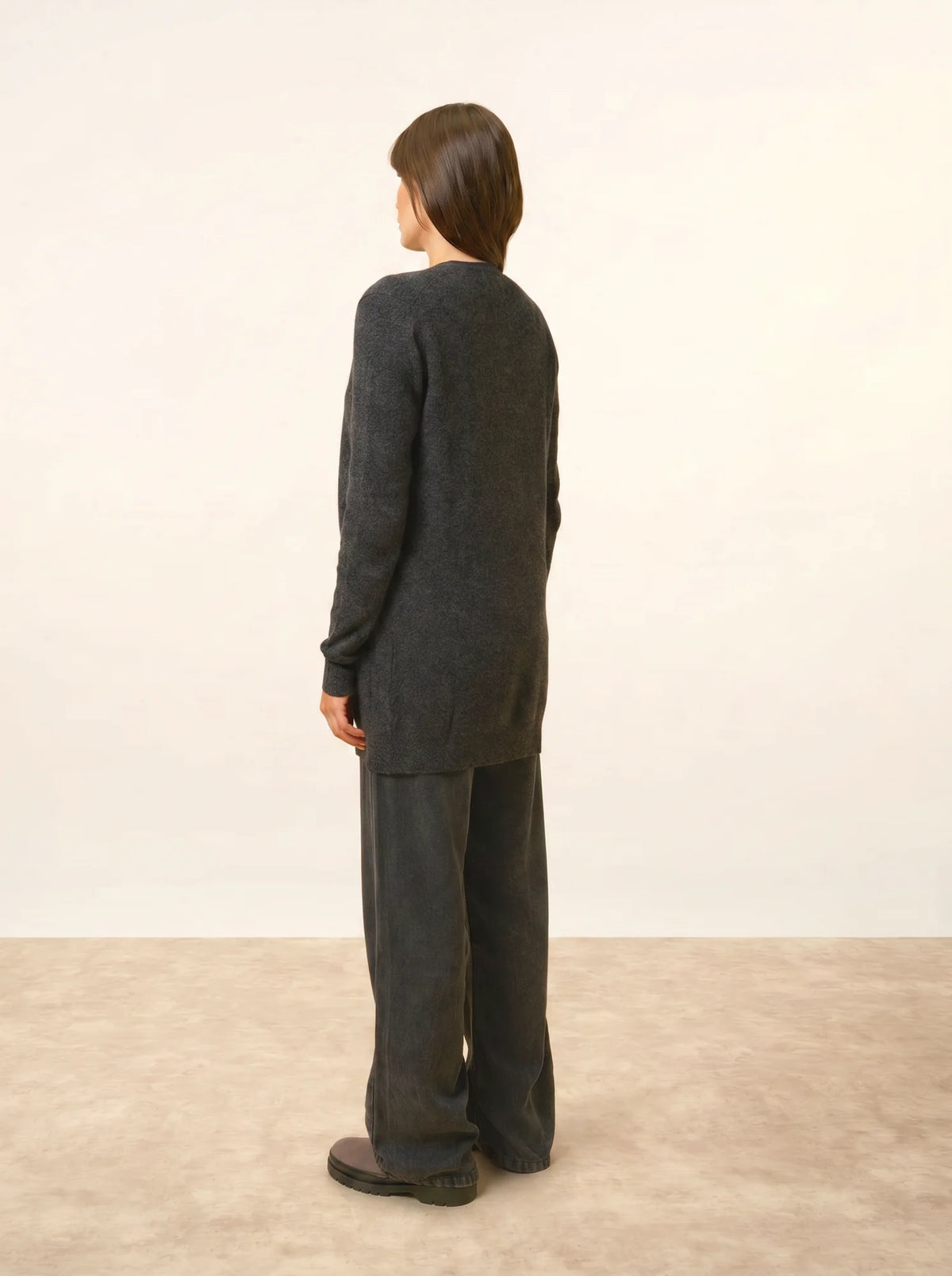 TOMMIE Cardigan Col V Noir Chiné