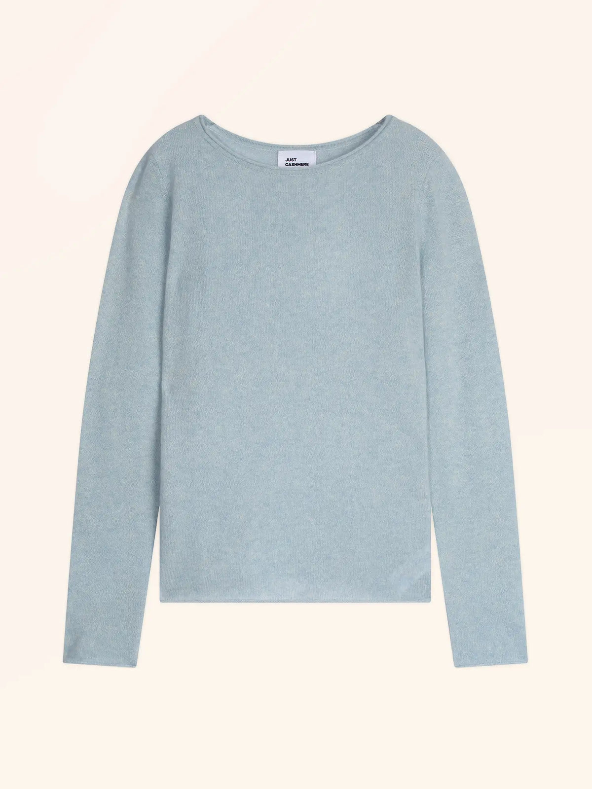 GRACE Pullover U-Boot-Ausschnitt Hellblau meliert
