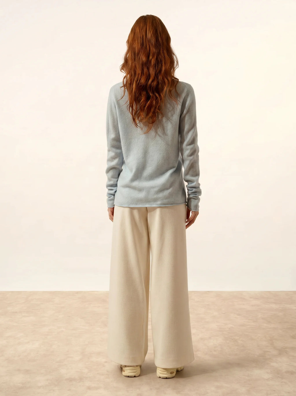 GRACE Pullover U-Boot-Ausschnitt Hellblau meliert