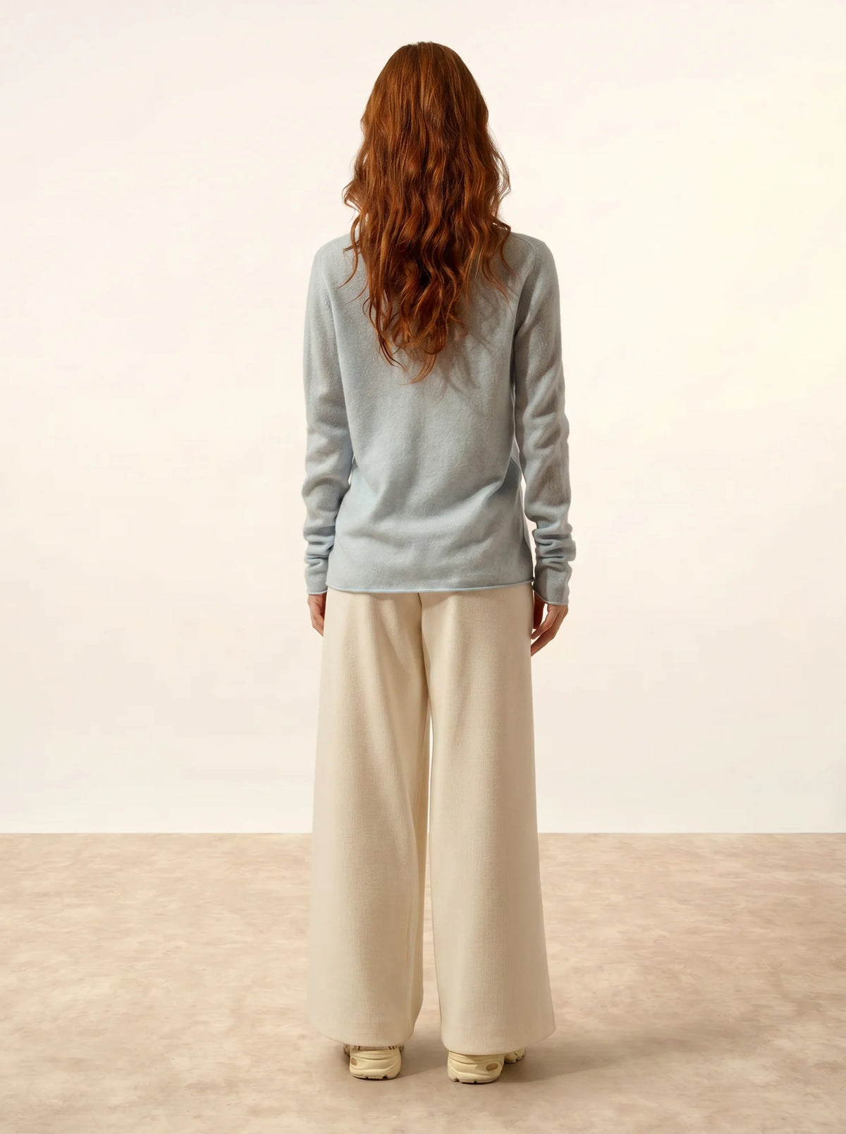 GRACE Pullover U-Boot-Ausschnitt Hellblau meliert